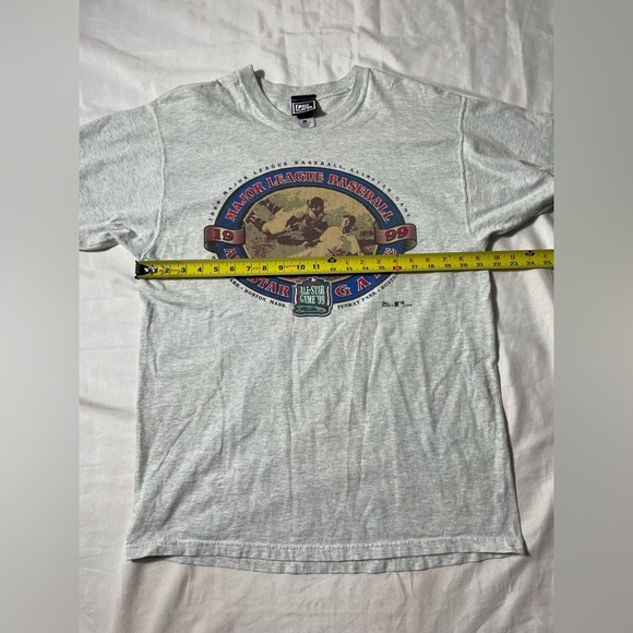 Vintage 90s 1999 MLB all star game Fenway park double sided t shirt pro player L - Picture 4 of 6